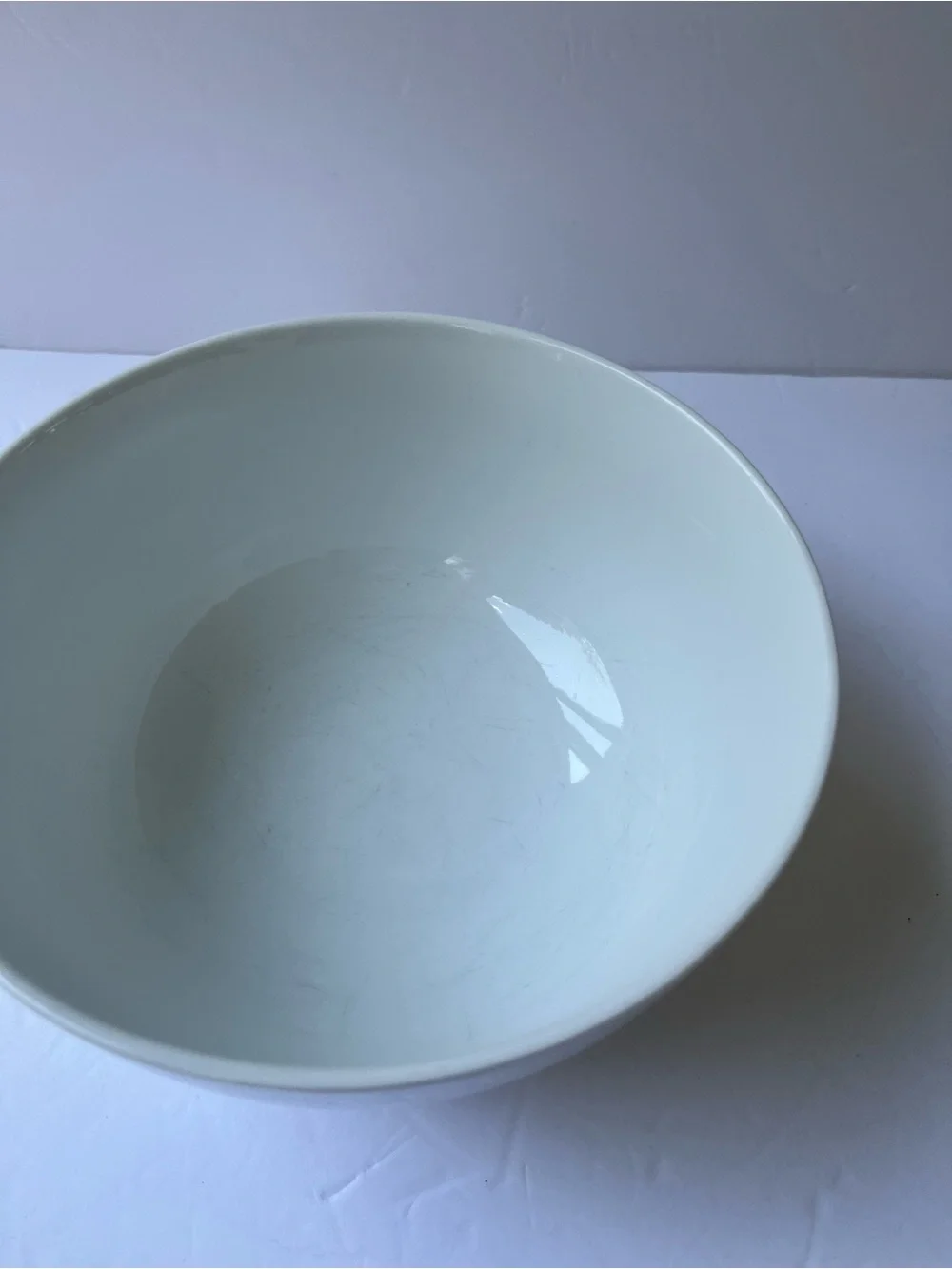 Crate & Barrel Minimal White Ceramic Serving Bowl - 6 cups
